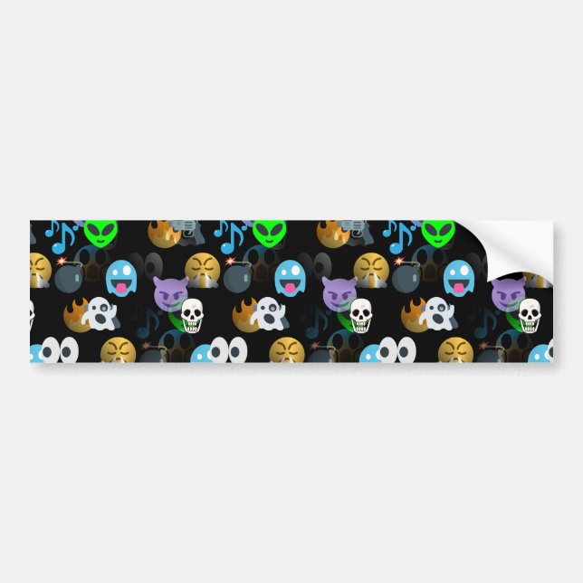 halloween emojis bumper sticker (Front)