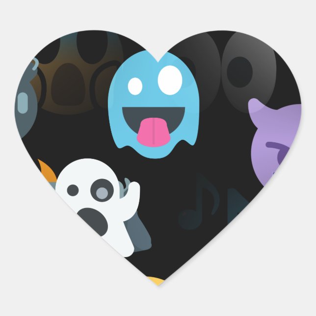 halloween emojis heart sticker (Front)