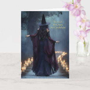 Halloween Enchanting Witch with Candles Card