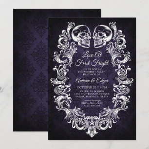 Halloween Engagement Party Gothic Invitation