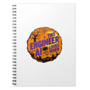 Halloween Engineer Loves AI Vintage Vector Design_ Notebook
