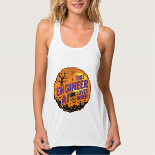 Halloween Engineer Loves AI Vintage Vector Design_ Singlet