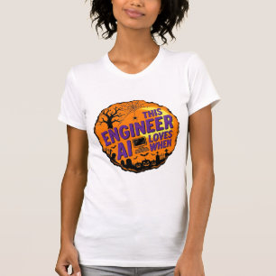 Halloween Engineer Loves AI Vintage Vector Design_ T-Shirt