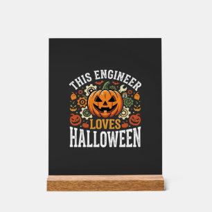 Halloween Engineer Pumpkin Vector Acrylic Sign
