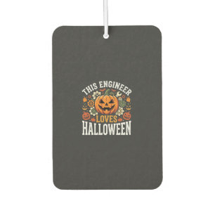 Halloween Engineer Pumpkin Vector Car Air Freshener