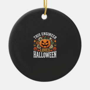 Halloween Engineer Pumpkin Vector Ceramic Tree Decoration