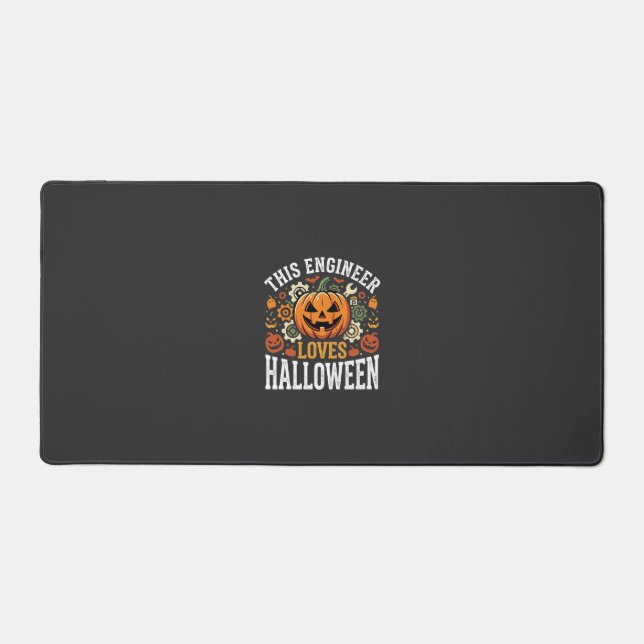 Halloween Engineer Pumpkin Vector Desk Mat (Front)