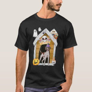 Halloween English Pointer Dog Witch Haunted House T-Shirt