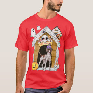 Halloween English Pointer Dog Witch Haunted House T-Shirt