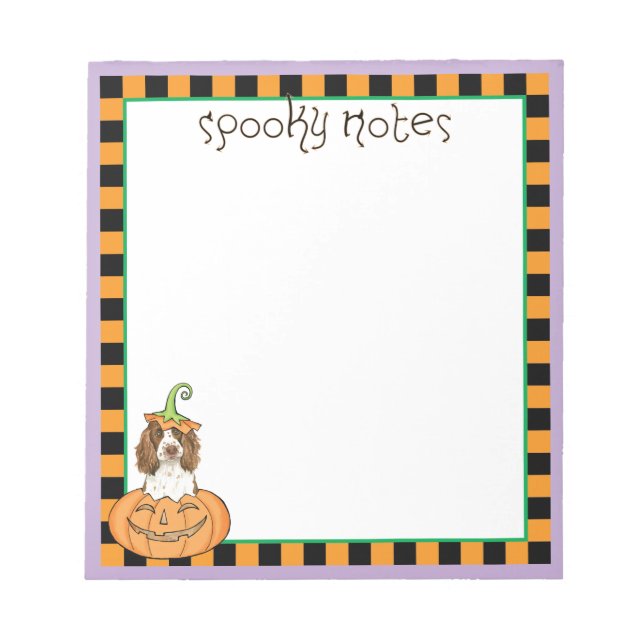 Halloween English Springer Spaniel Notepad (Front)