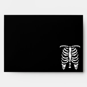 Halloween envelopes with spooky skeleton drawing