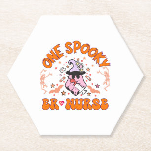 Halloween ER Nurse - One Spooky ER Nurse, skeleton Paper Coaster