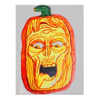 HALLOWEEN ERIE PUMPKIN FACE PHOTO PRINT