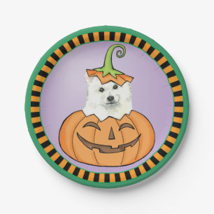 Halloween Eskie Paper Plate