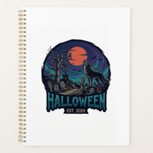 Halloween Est Howling Wolf Red Moon Zombie Hand_1 Planner