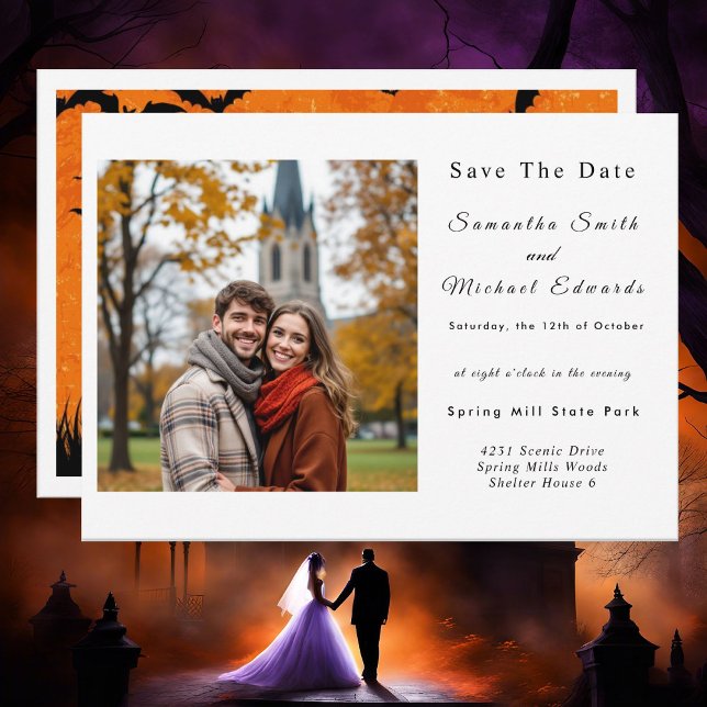 Halloween Evening Wedding Save The Date Invitation (Creator Uploaded)