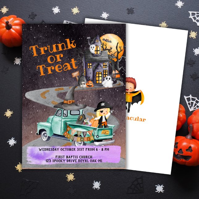 Halloween Event Invitation Trunk Or Treat Kids  (Halloween Event Invitation Trunk Or Treat Kids)