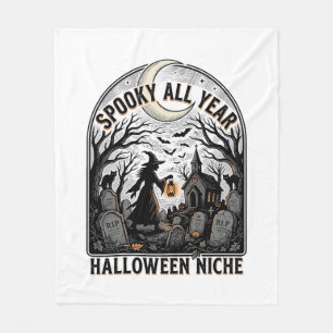 Halloween Everyday Shirt Spooky All Year Design_1 Fleece Blanket