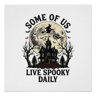 Halloween Everyday Shirt with Vintage Haunted Moon Poster