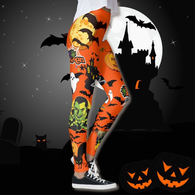 Halloween Everything Cute Leggings Witch Ghost Bat (Creator Uploaded)