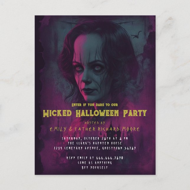 Halloween Evil Circus Clown Party Invitation (Front)