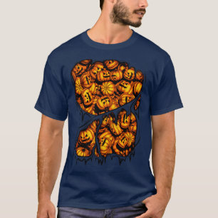 Halloween Evil Scary Pumpkin Pile Inside Costume T-Shirt