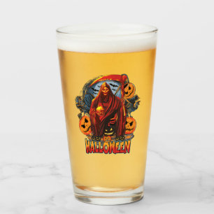 Halloween Evil skeleton, Pumpkin Glass