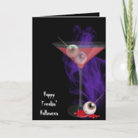 Halloween Eyeball Martini Drink with smoke