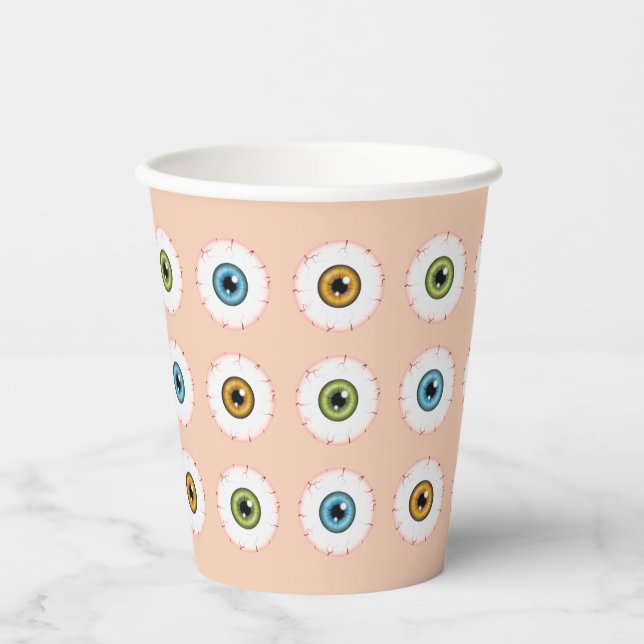Halloween Eyeballs Bloodshot Eyes Coloured Eyes Paper Cups (Front)