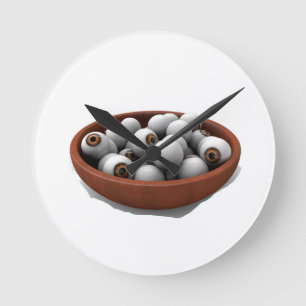 halloween eyeballs round clock
