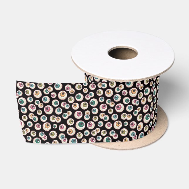 Halloween Eyeballs Satin Ribbon (Spool)