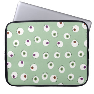 Halloween eyes, hand-drawn seamless pattern. laptop sleeve