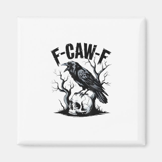 Halloween F-Caw-F Bird Crow Women Men Retro Classi Magnet (Front)