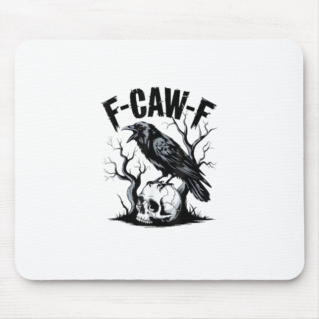 Halloween F-Caw-F Bird Crow Women Men Retro Classi Mouse Pad (Front)