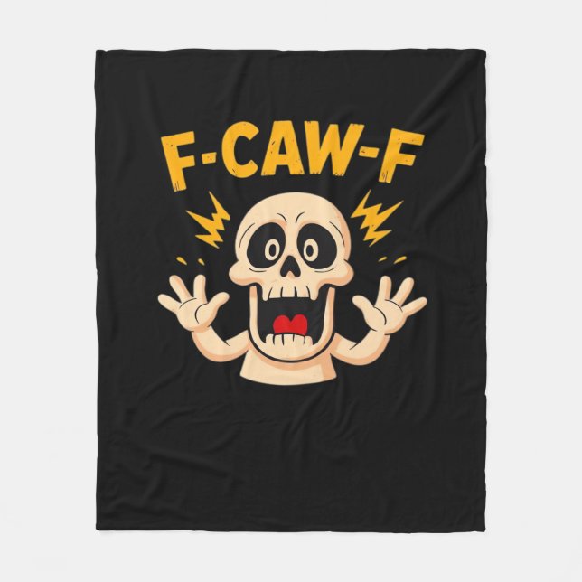 Halloween F-Caw-F Skull Fleece Blanket (Front)
