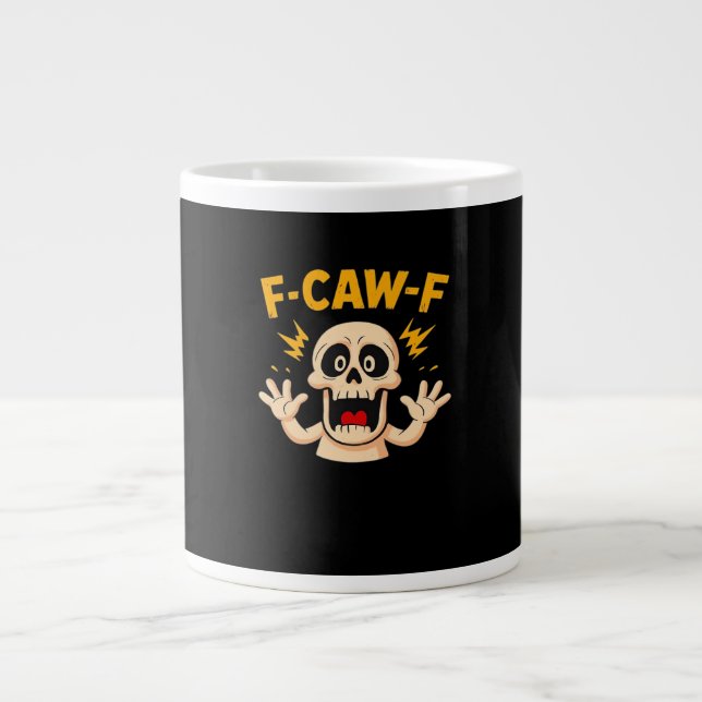 Halloween F-Caw-F Skull Large Coffee Mug (Front)