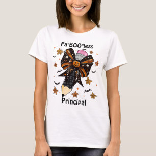 Halloween Fa"boo"less principal coquette bow T-Shirt