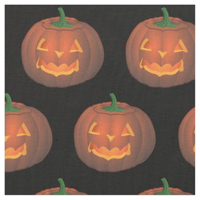 Halloween Fabric Jack-o-Lantern Fabrics Customise (Close Up)