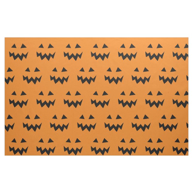 Halloween fabric with carved pumpkin face pattern (Fat Quarter)