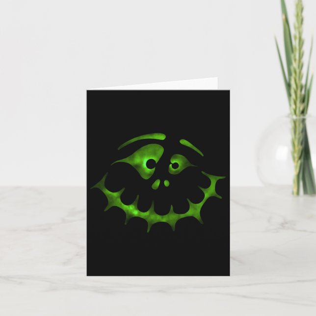 Halloween Face 5 - Green (d010-0466a)  Card (Front)