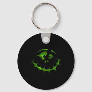 Halloween Face 5 - Green (d010-0466a) Key Ring