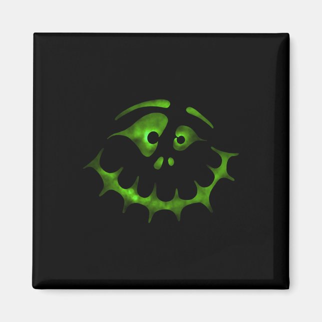 Halloween Face 5 - Green (d010-0466a)  Magnet (Front)