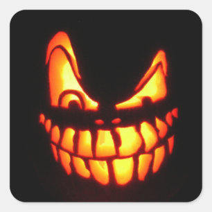 halloween face square sticker