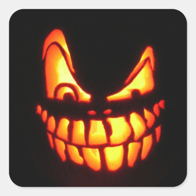 halloween face square sticker (Front)