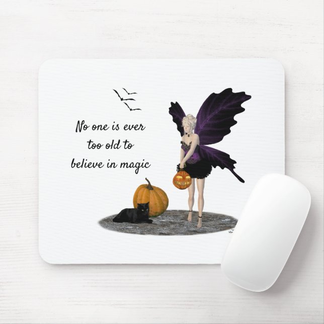 Halloween Fairy With Pumpkin Mouse Pad (With Mouse)