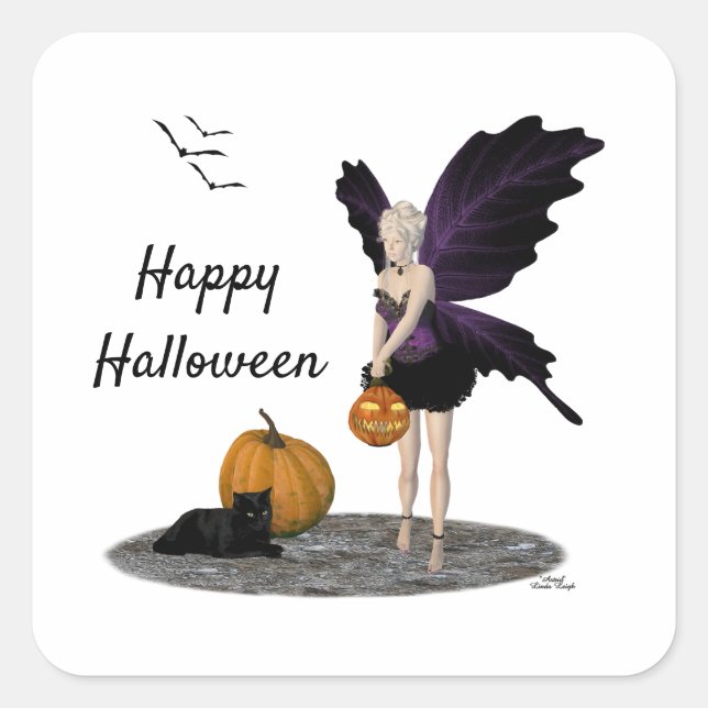 Halloween Fairy With Pumpkin Stickers (Front)