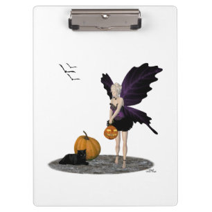 Halloween Fairy With Pumpkins Clipboard