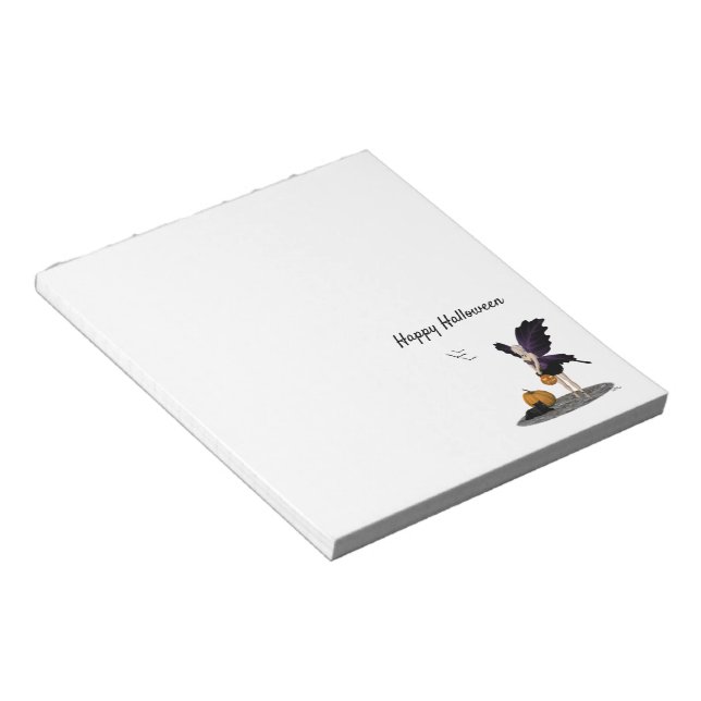 Halloween Fairy With Pumpkins Notepad (Angled)