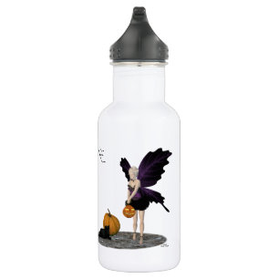 Halloween Fairy With Pumpkins Water Bottle