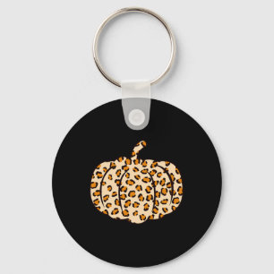 Halloween Fall animal Leopard Pumpkin  Key Ring